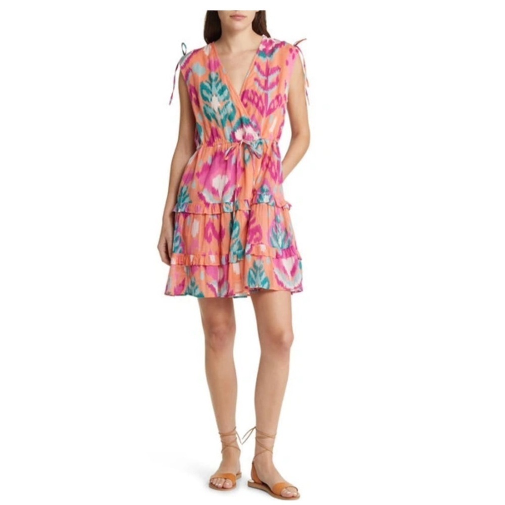 Banjanan Becca Sleeveless Organic Cotton Tiered Dress Floral Spice